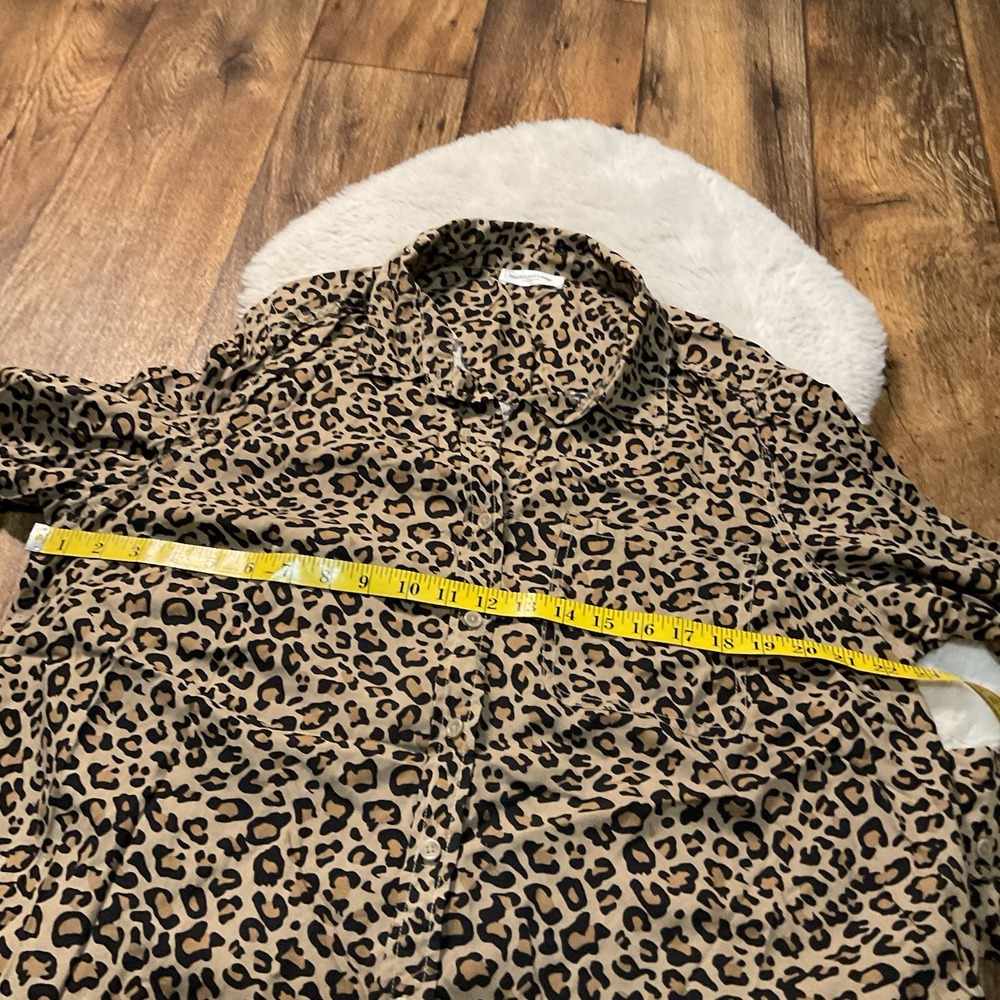 Beach Lunch Lounge Leopard/Cheetah Print Button Front Top Size X-Large Blouse - Picture 5 of 11